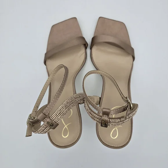 NWOT Sam Edelman Ophelia Heeled Ankle Strap Sandals, Soft Praline, Women's 10.5 - Picture 10 of 16